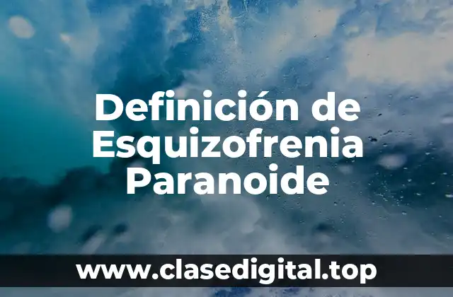 Definición de Esquizofrenia Paranoide