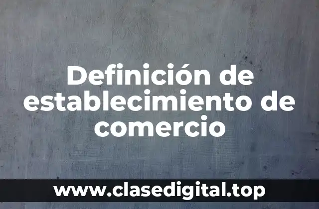 Definición de establecimiento de comercio