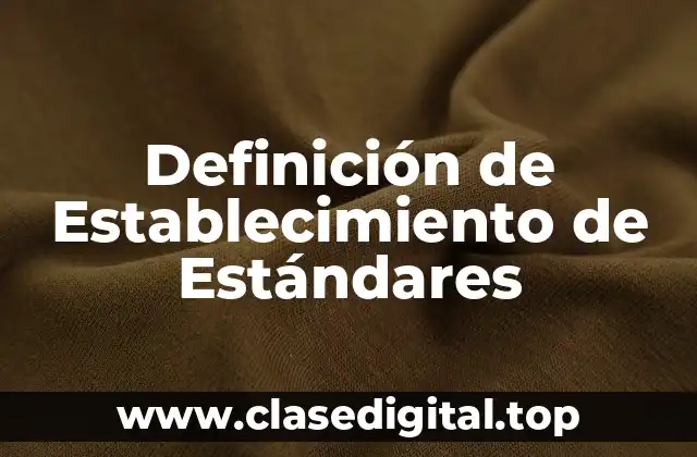 Definición de Establecimiento de Estándares