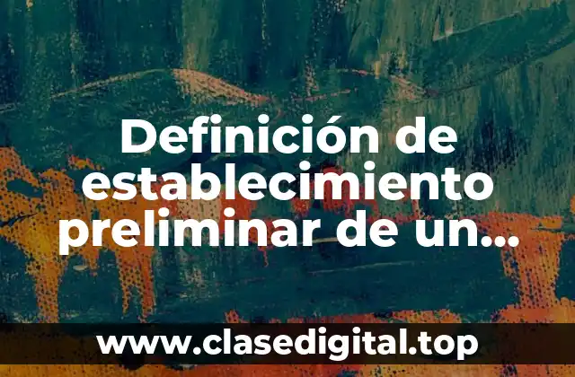 Definición de establecimiento preliminar de un problema