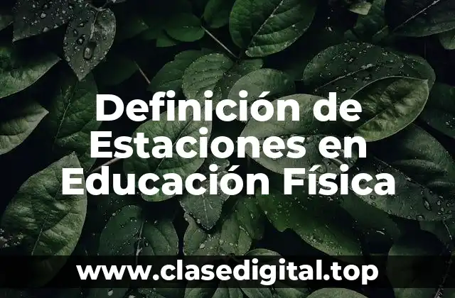 Definición de Estaciones en Educación Física