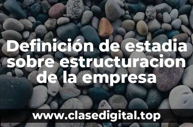 Ejemplos de estadia sobre estructuracion de la empresa