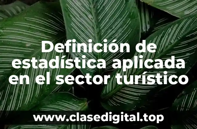Definición de estadística aplicada en el sector turístico