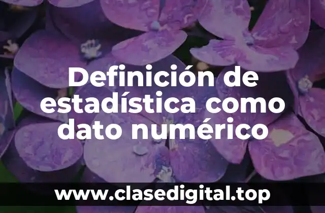 Definición de estadística como dato numérico
