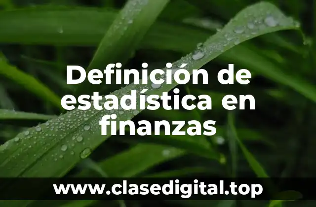 Definición de estadística en finanzas