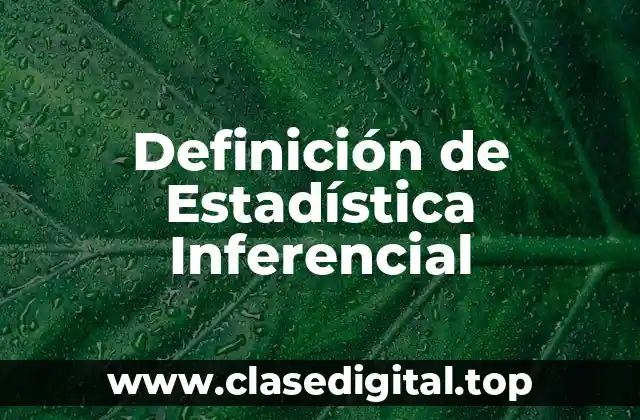 Definición Técnica de Estadística Inferencial