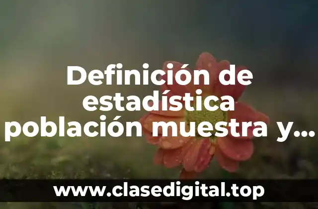 Ejemplos de estadística población muestra