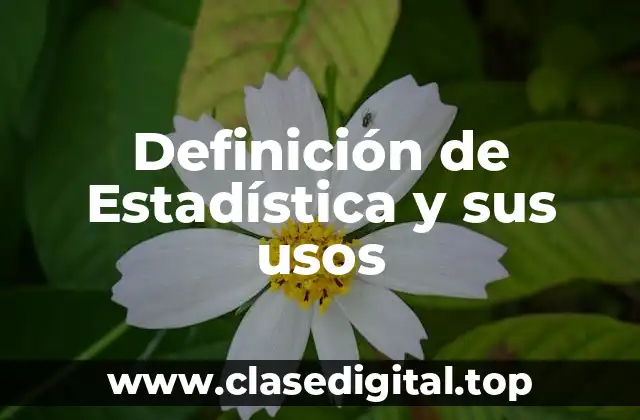 Definición de Estadística y sus usos