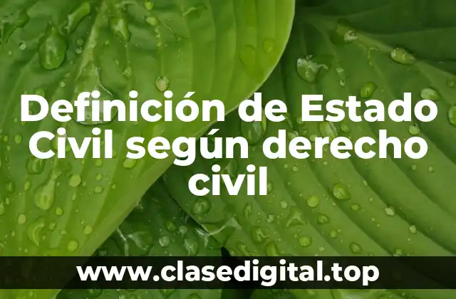 Definición de Estado Civil según derecho civil