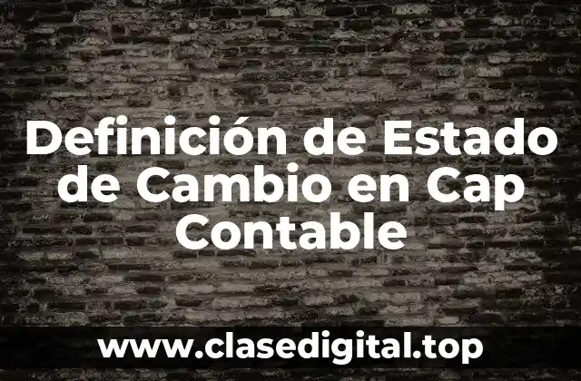 Definición de Estado de Cambio en Cap Contable