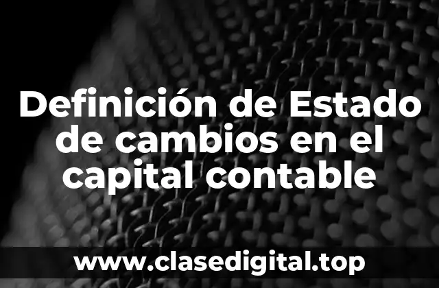 Definición de Estado de cambios en el capital contable