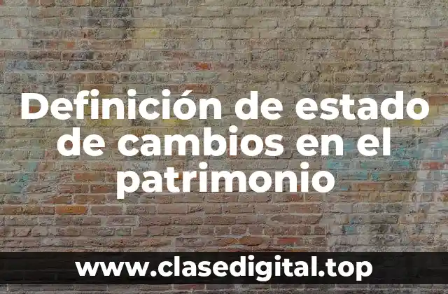 Definición de estado de cambios en el patrimonio