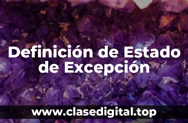 Definición de Estado de Excepción