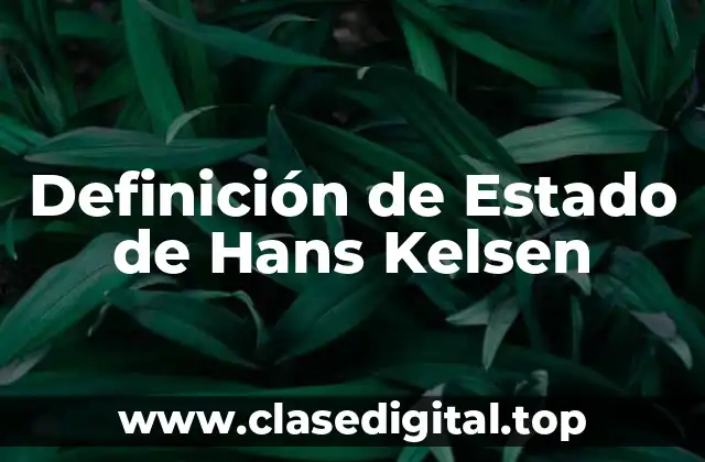 Definición técnica del Estado de Hans Kelsen