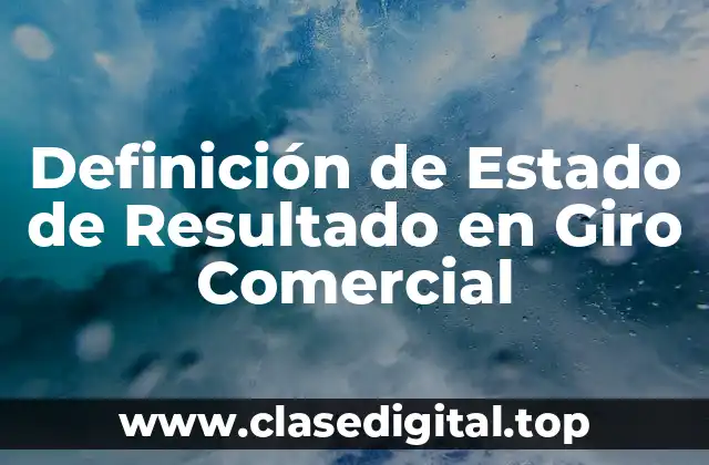 Definición de Estado de Resultado en Giro Comercial