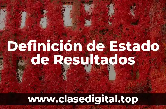 Definición de Estado de Resultados