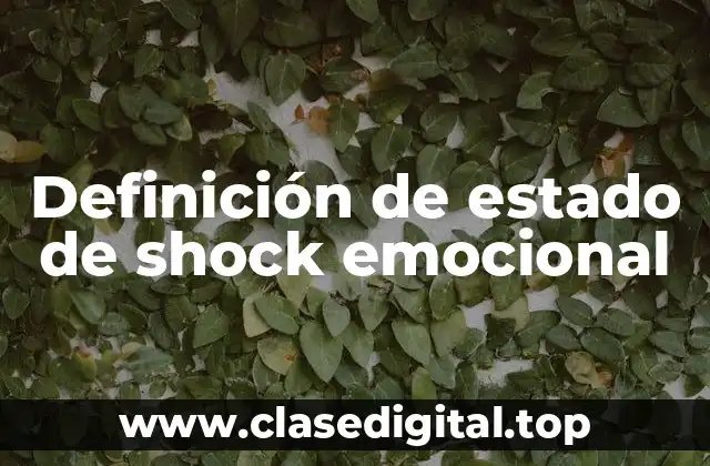 Definición de estado de shock emocional