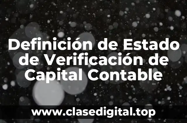 Definición de Estado de Verificación de Capital Contable