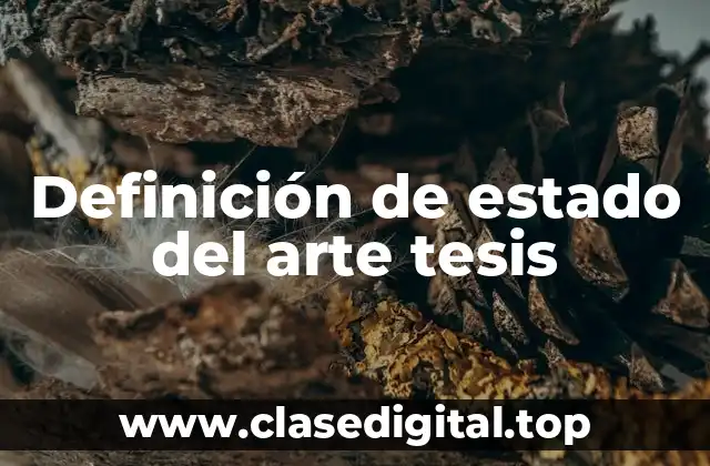 Definición de estado del arte tesis
