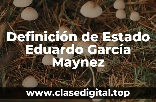 Definición de Estado Eduardo García Maynez