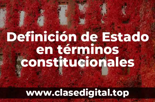 Definición técnica de Estado en términos constitucionales