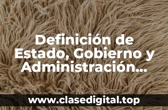 Definición de Estado, Gobierno y Administración Pública
