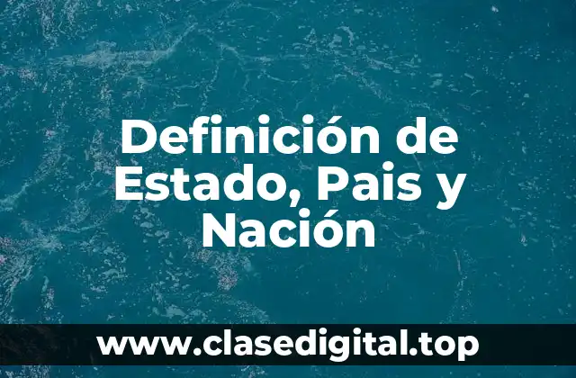 Definición de Estado, Pais y Nación