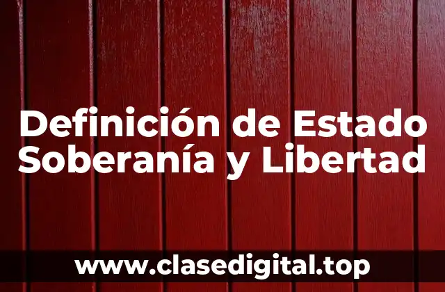 Definición de Estado Soberanía y Libertad
