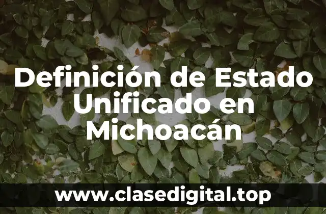 Definición de Estado Unificado en Michoacán