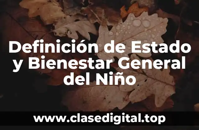 Definición de Estado y Bienestar General del Niño