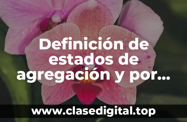 Definición de estados de agregación y por qué