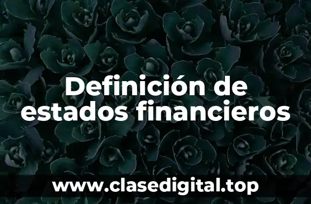 Definición de estados financieros