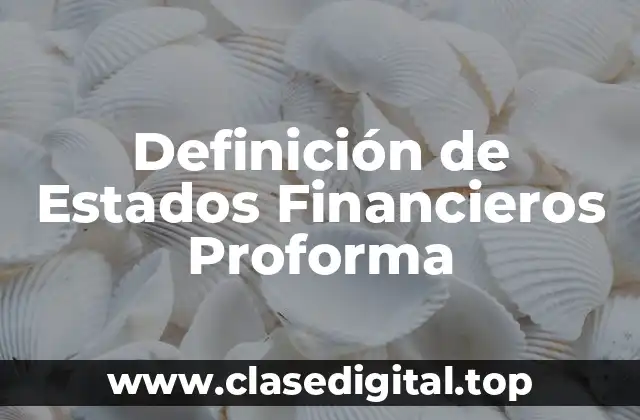 Definición de Estados Financieros Proforma