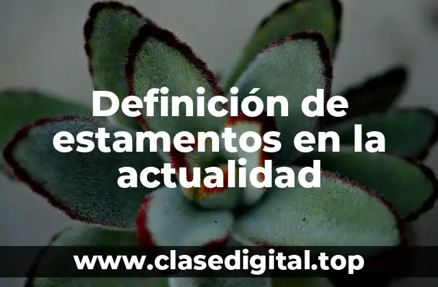 Definición de estamentos en la actualidad