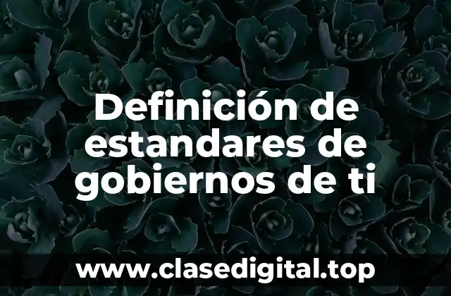 Definición de estandares de gobiernos de ti