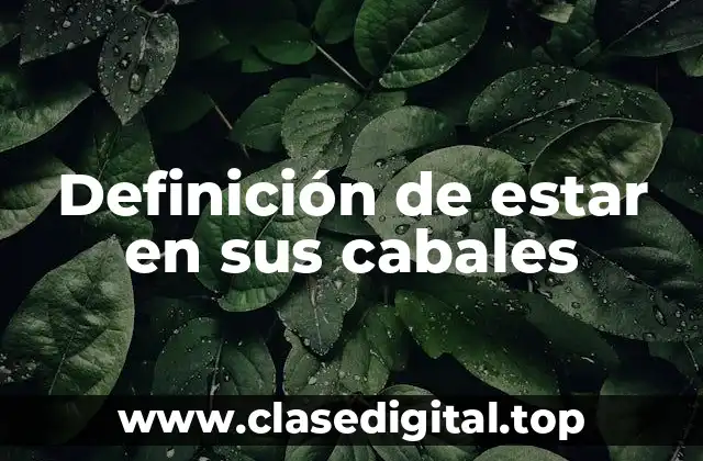 Definición técnica de estar en sus cabales