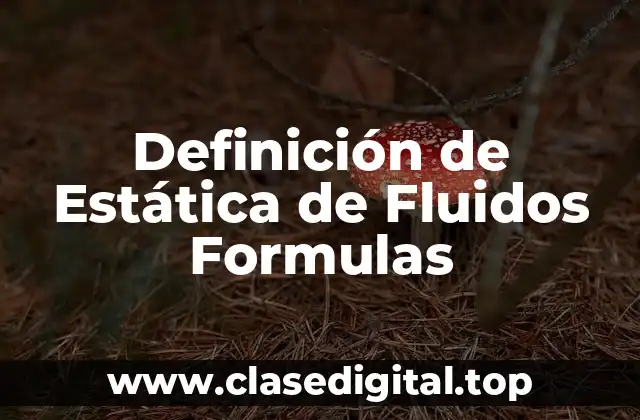 Definición de Estática de Fluidos Formulas