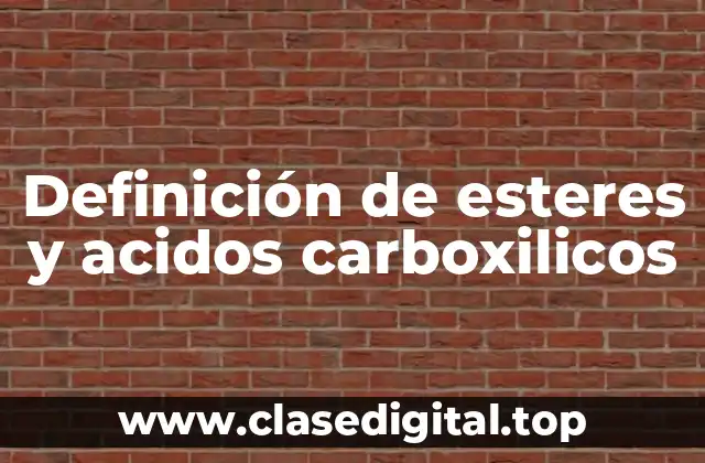 Definición de esteres y acidos carboxilicos