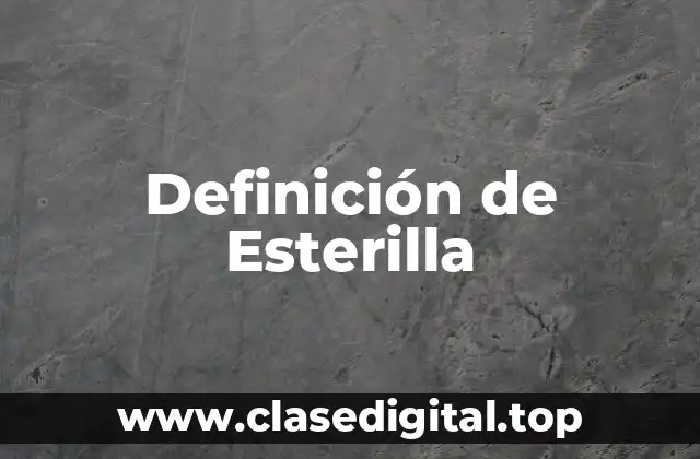 Definición de Esterilla