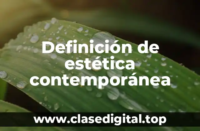 Definición de estética contemporánea