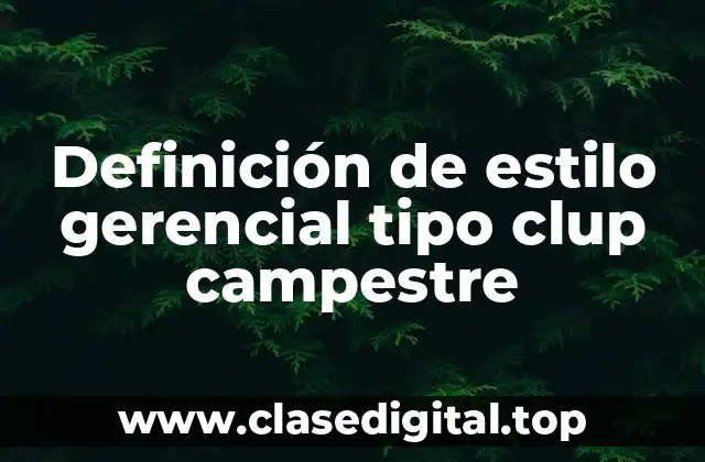 Definición de estilo gerencial tipo clup campestre