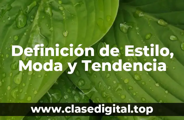 Definición de Estilo, Moda y Tendencia