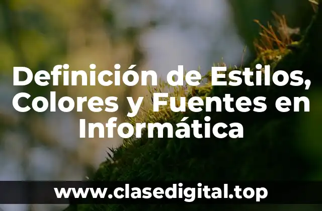 Definición de Estilos, Colores y Fuentes en Informática