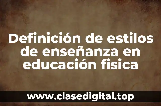 Definición de estilos de enseñanza en educación fisica