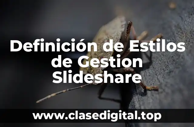 Definición de Estilos de Gestion Slideshare