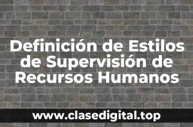 Definición técnica de estilo de supervisión de recursos humanos