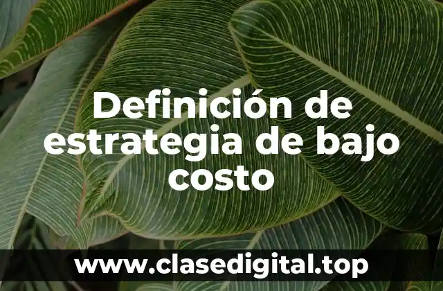 Definición de estrategia de bajo costo