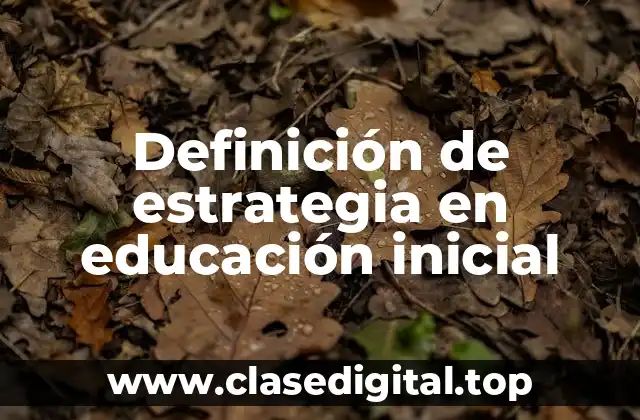 Definición de estrategia en educación inicial