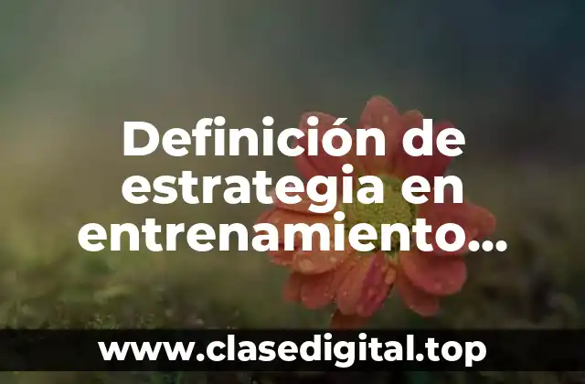 Definición de estrategia en entrenamiento deportivo