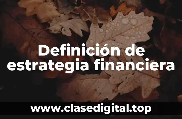 Definición de estrategia financiera